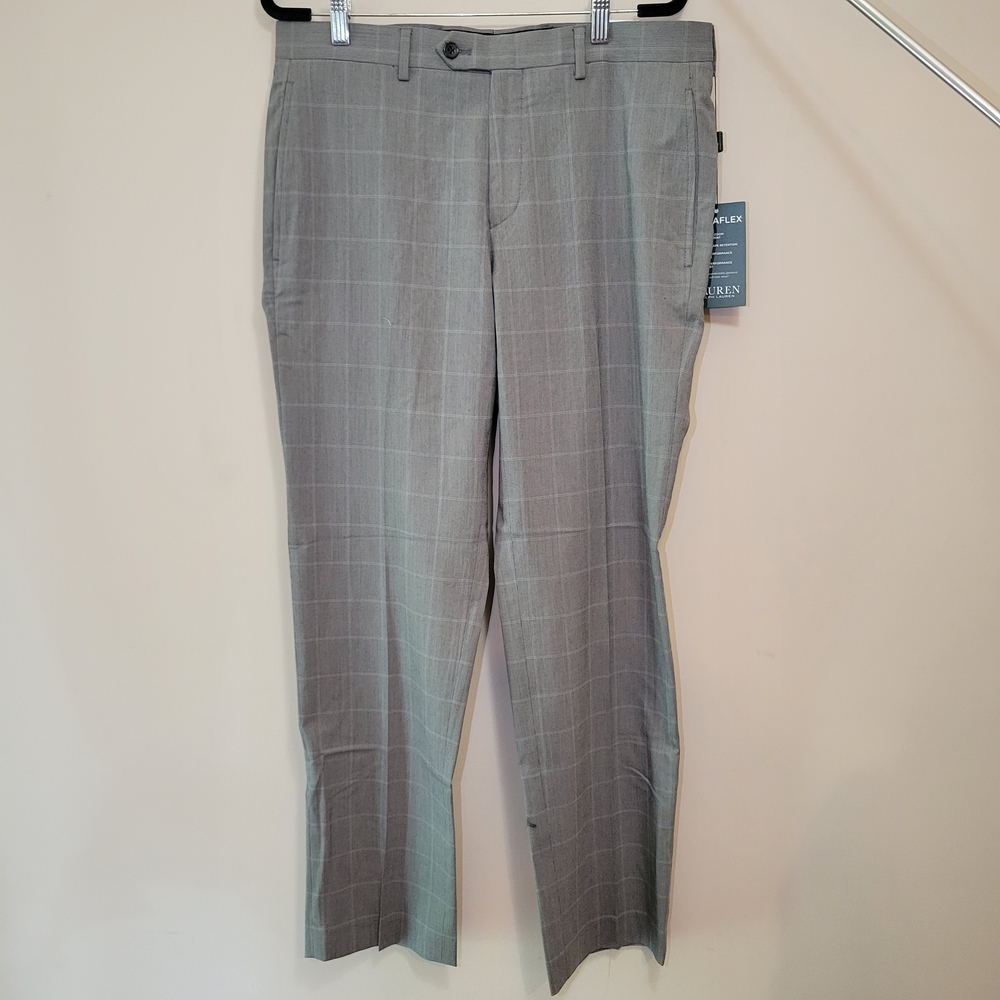 Ralph Lauren Men's Gray Windowpane Pant - Picture 2 of 7